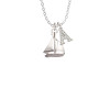 Antiqued Sailboat Crystal Initial - Sophia Necklace