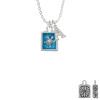 Sea Turtle in Shadow Box Crystal Initial - Sophia Necklace