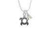 Small Open Sea Turtle Crystal Initial - Sophia Necklace