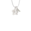 Cutout Sea Turtle Crystal Initial - Sophia Necklace