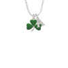 Green Three Leaf Clover - Shamrock Crystal Initial - Sophia Necklace