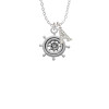 Antiqued Ship Wheel Crystal Initial - Sophia Necklace