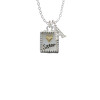 Shadow Box ''Sister'' with Gold Tone Heart Crystal Initial - Sophia Necklace