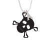 Acrylic Large Black Skull Crystal Initial - Sophia Necklace