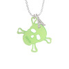 Acrylic Large Lime Green Skull Crystal Initial - Sophia Necklace