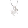 Acrylic Small Clear Skull Crystal Initial - Sophia Necklace
