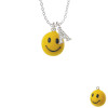 Resin Large 3-D Happy Face Crystal Initial - Sophia Necklace