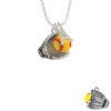 Extra Large Softball and Glove Crystal Initial - Sophia Necklace