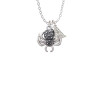 3-D Textured Spider with Legs Crystal Initial - Sophia Necklace