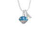 Hot Blue with Crystals Spinner Crystal Initial - Sophia Necklace