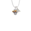 Crystal Brown Spinner Crystal Initial - Sophia Necklace