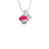 Hot Pink Center Spinner Crystal Initial - Sophia Necklace
