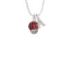 3-D Enamel Basketball Spinner Crystal Initial - Sophia Necklace