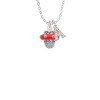 Crystal Red Spinner Crystal Initial - Sophia Necklace