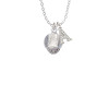 12mm Clear Roller Spinner with Silver Tone Lining Glass Spinner Crystal Initial - Sophia Necklace
