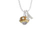 Tan with Crystals Gold Tone Spinner Crystal Initial - Sophia Necklace