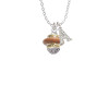 Tan Center Gold Tone Spinner Crystal Initial - Sophia Necklace