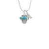 Crystal Teal Spinner Crystal Initial - Sophia Necklace