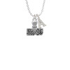 3-D ''Bite Me'' Stamp Crystal Initial - Sophia Necklace