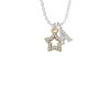 Open Gold Tone Star with Clear Crystals Crystal Initial - Sophia Necklace