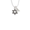Star of David with Beaded Border Crystal Initial - Sophia Necklace