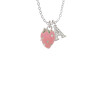 Large 3-D Pink Strawberry with Crystals Crystal Initial - Sophia Necklace