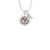 Small Sun Face with Beaded Edging Crystal Initial - Sophia Necklace