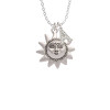 Medium Sun Face with Beaded Edging Crystal Initial - Sophia Necklace