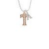 Crystal Rose Gold Tone Initial - T - Crystal Initial - Sophia Necklace