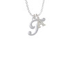 Small Gelato Script Initial - T - Crystal Initial - Sophia Necklace