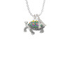 Enamel Side Turtle Crystal Initial - Sophia Necklace