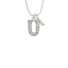 Crystal Initial - U - Beaded Border - Crystal Initial - Sophia Necklace