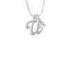 Small Gelato Script Initial - U - Crystal Initial - Sophia Necklace