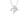 Small Gelato Script Initial - V - Crystal Initial - Sophia Necklace