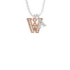 Crystal Rose Gold Tone Initial - W - Crystal Initial - Sophia Necklace