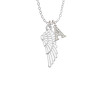 Large White Enamel Angel Wing Crystal Initial - Sophia Necklace