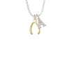 Gold Tone Wishbone Crystal Initial - Sophia Necklace