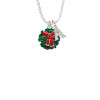 Enamel Wreath with Bow Crystal Initial - Sophia Necklace
