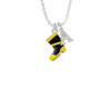 Black and Yellow Firefighter Boot Crystal Initial - Sophia Necklace
