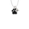 Large Black Paw Crystal Initial - Sophia Necklace