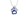 Acrylic Small Paw Blue Crystal Initial - Sophia Necklace