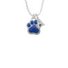 Large Royal Blue Paw Crystal Initial - Sophia Necklace