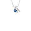 Mini Translucent Royal Blue Paw Crystal Initial - Sophia Necklace