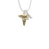 Gold Tone Caduceus Crystal Initial - Sophia Necklace