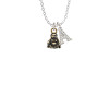 Mini Gold Tone Buddha Crystal Initial - Sophia Necklace