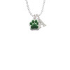 Small Green Paw Crystal Initial - Sophia Necklace