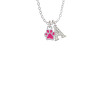 Mini Translucent Hot Pink Paw Crystal Initial - Sophia Necklace