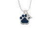 Large Navy Blue Paw Crystal Initial - Sophia Necklace