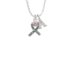 Scroll Ribbon with Pink Crystal Crystal Initial - Sophia Necklace