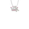 Crown with Light Pink Crystals Crystal Initial - Sophia Necklace